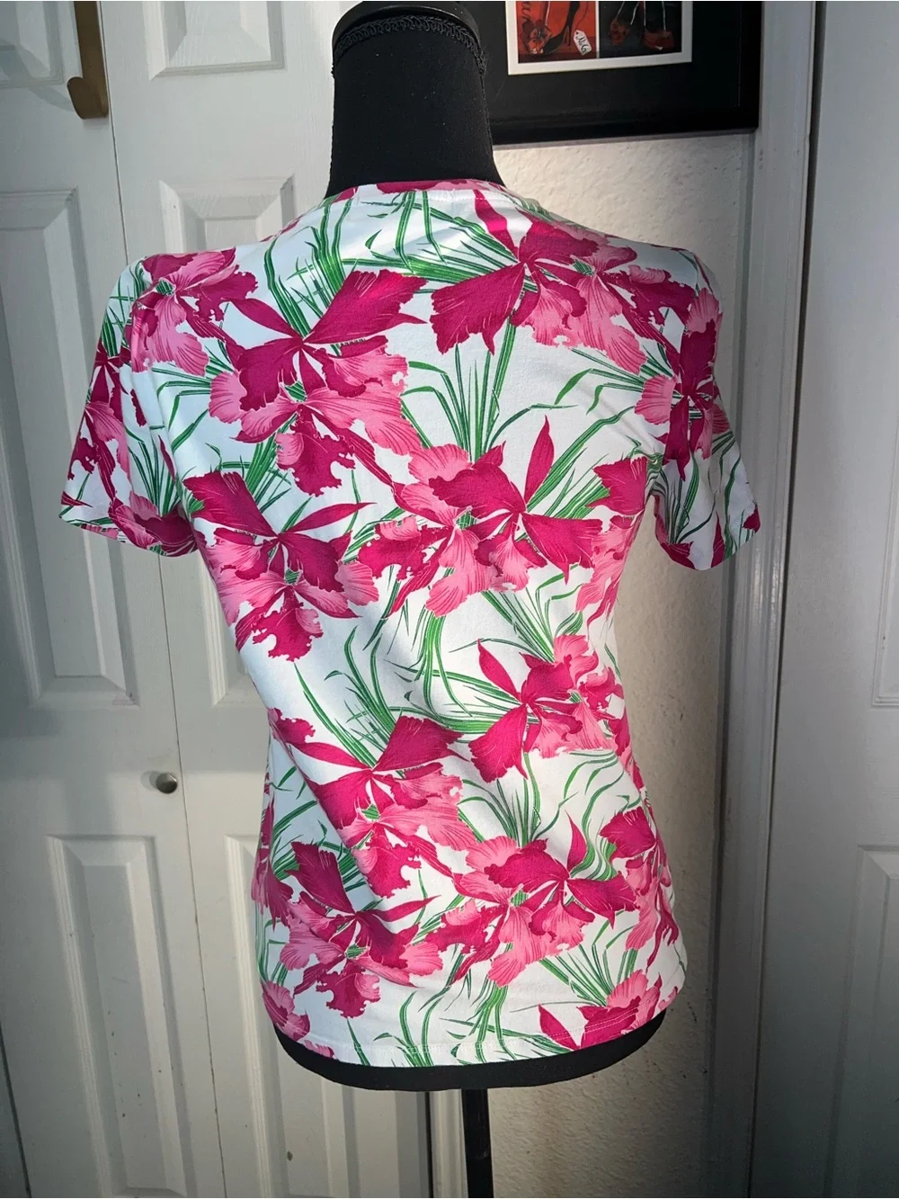 Michael Kors White Tee with Pink Floral Print